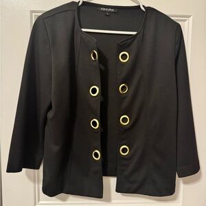 Alex + Olivia Black Jacket with Gold Accents